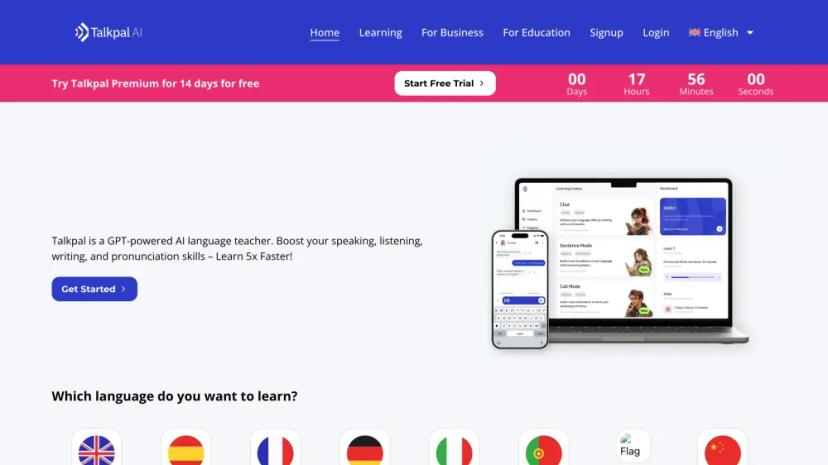 Screenshot of Talkpal - AI-powered Language Learning Platform