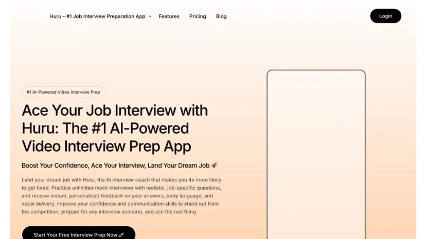 Screenshot of Huru: The #1 AI-Powered Video Interview Prep