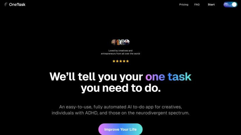 Screenshot of Automated AI To-Do App for Creatives and Neurodivergent Thinkers