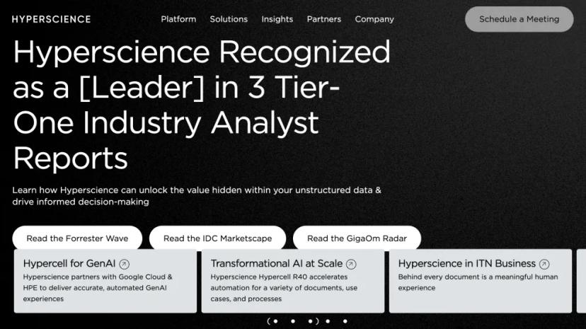 Screenshot of Process Automation and Data Extraction with Hyperscience AI