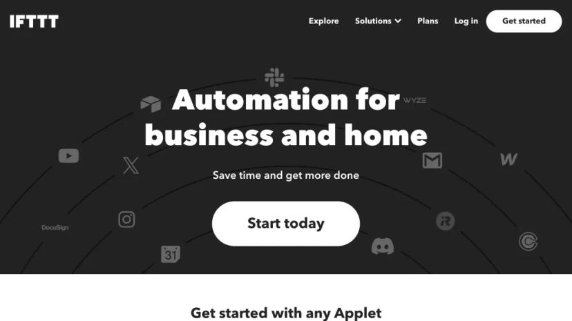 Screenshot of IFTTT: Automation for Business and Home