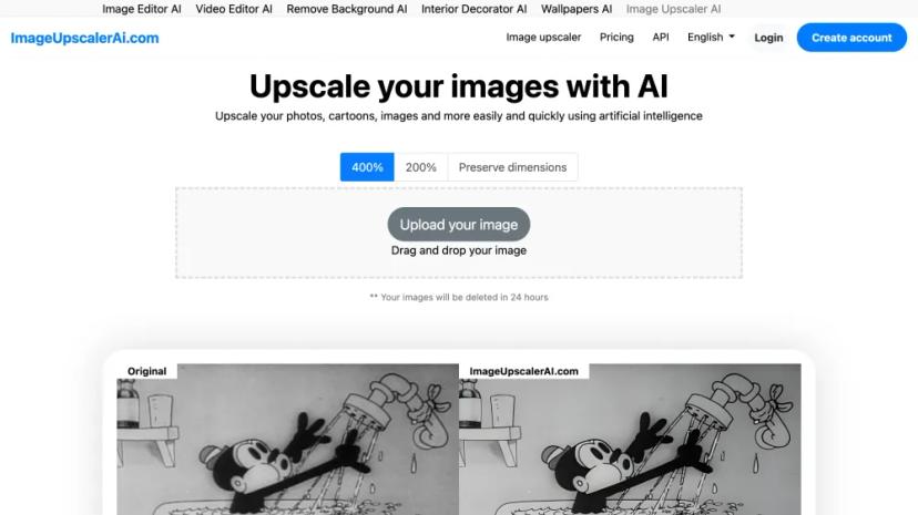 Screenshot of Upscale Your Images with AI