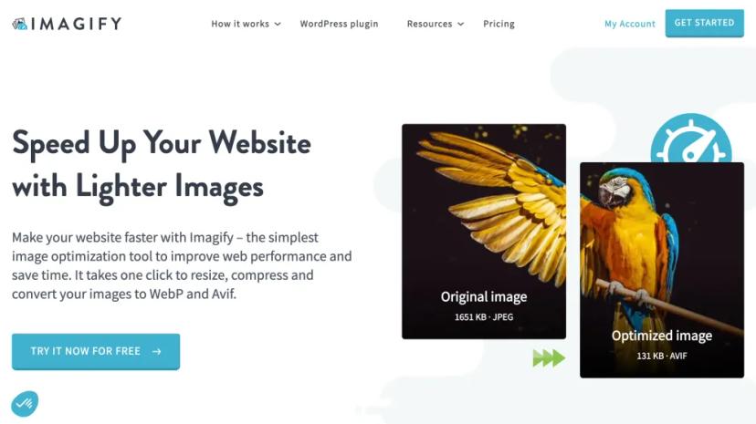 Screenshot of Imagify - Image Optimization AI SaaS