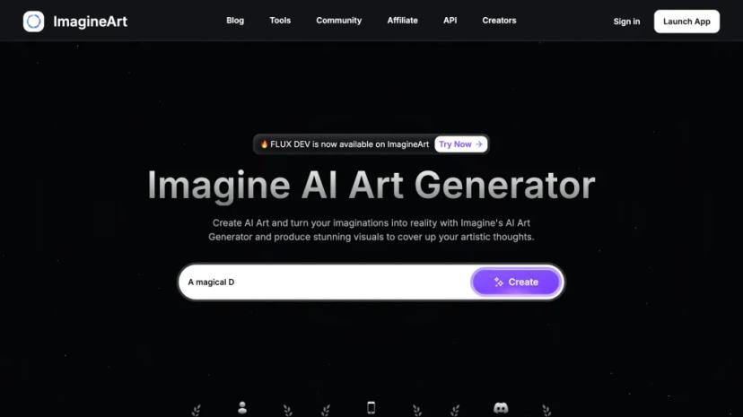 Screenshot of AI Art Generator & Video Creation Suite