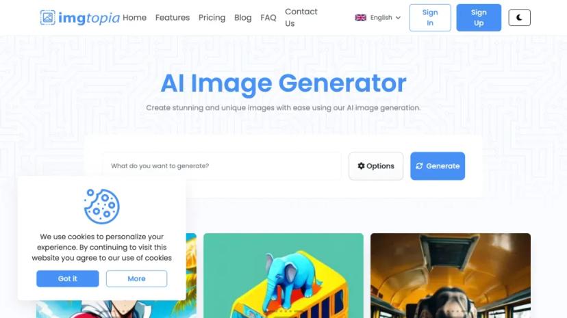 Screenshot of AI Image Generator