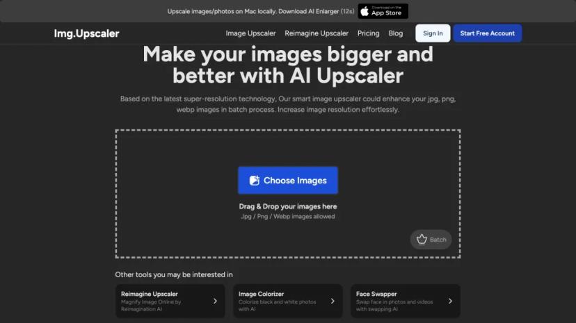 Screenshot of AI Image Upscaler