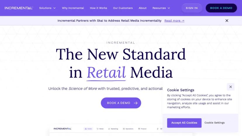 Screenshot of Incremental: The New Standard in Retail Media