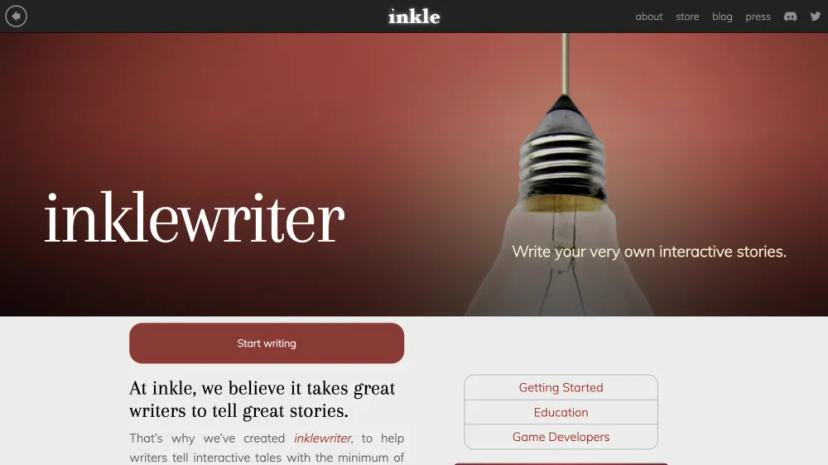 Screenshot of Inklewriter - Write Your Own Interactive Stories