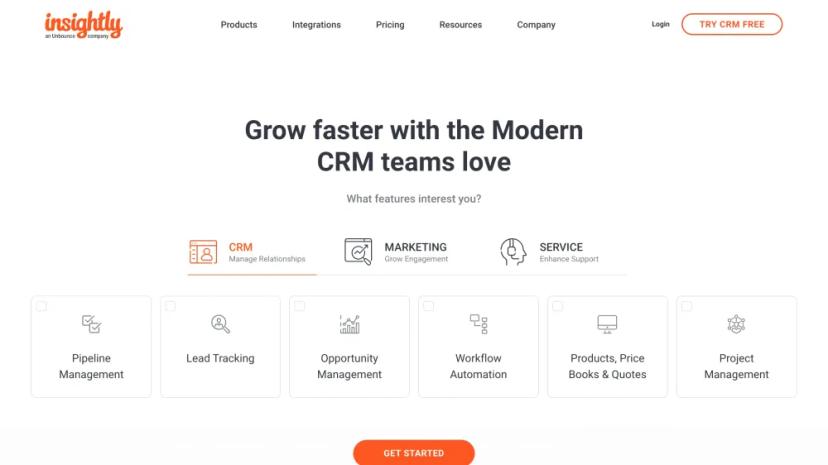 Screenshot of Insightly: The Modern CRM Teams Love