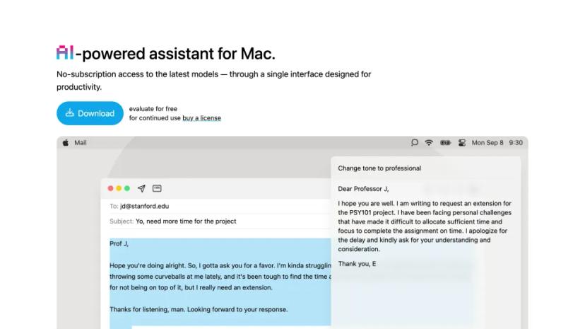 Screenshot of IntelliBar: AI-Powered Assistant for Mac