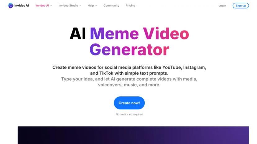 Screenshot of AI Meme Video Generator