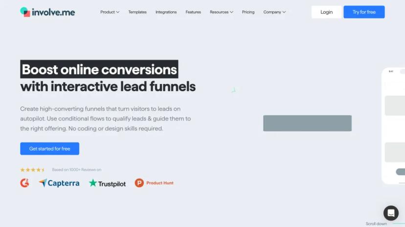 Screenshot of Interactive Lead Funnel Builder