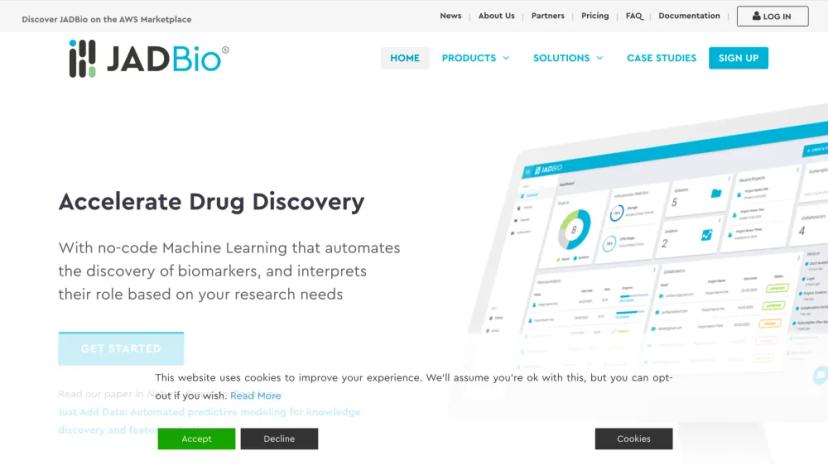 Screenshot of Automated Machine Learning Platform for Drug Discovery