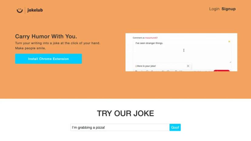 Screenshot of Carry Humor with You - Turn Your Writing Into a Joke at the Click of Your Hand