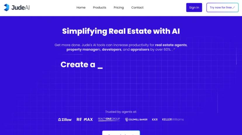 Screenshot of Simplify Real Estate with AI