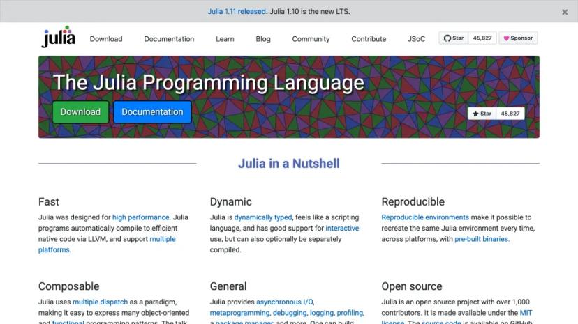 Screenshot of Julia: A Dynamic Programming Language for Scientific Computing