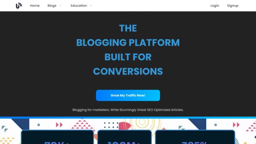 Screenshot of The Blogging Platform Built for Conversions - JustBlog.ai