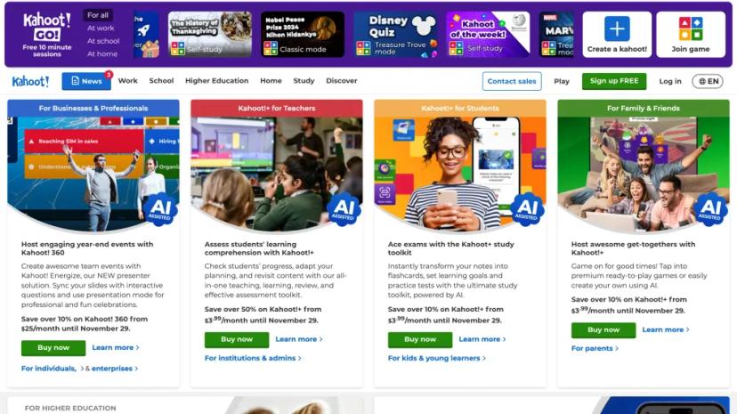 Screenshot of Empower Learning and Engagement with Kahoot!+