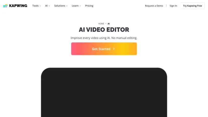 Screenshot of AI Video Editor and Content Creation Platform