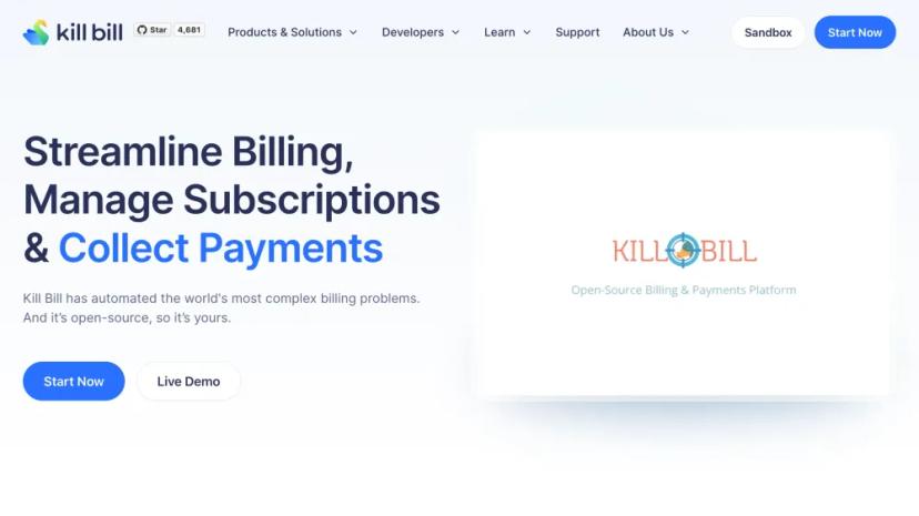 Screenshot of Kill Bill - Open Source Billing & Payment Solution