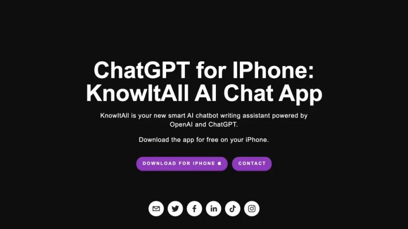 Screenshot of KnowItAll AI Chat App for iPhone