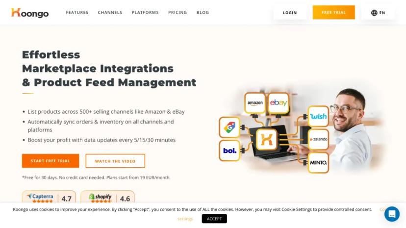 Screenshot of Effortless Marketplace Integrations & Product Feed Management