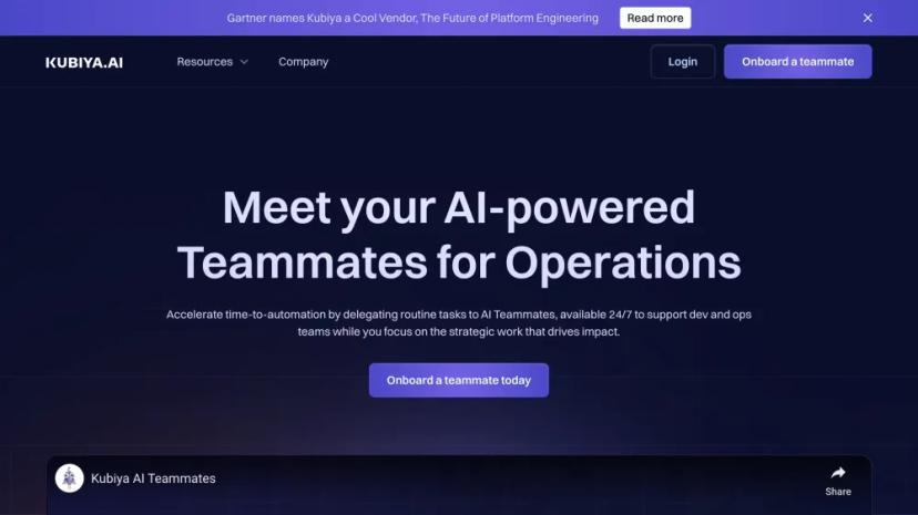 Screenshot of AI Operations Teammate Platform