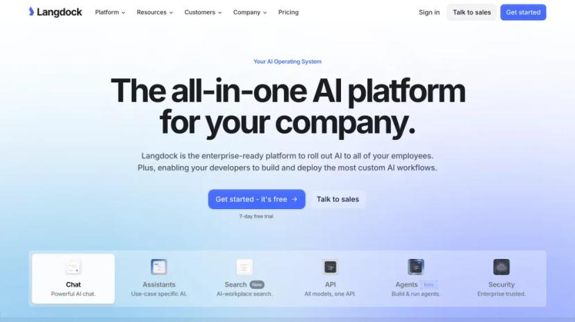 Screenshot of AI Operating System for Enterprises