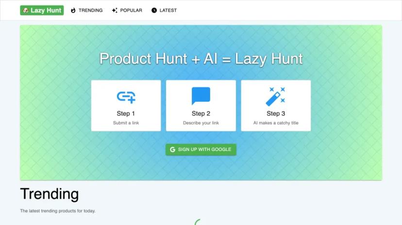 Screenshot of AI-powered Trending Product Discovery