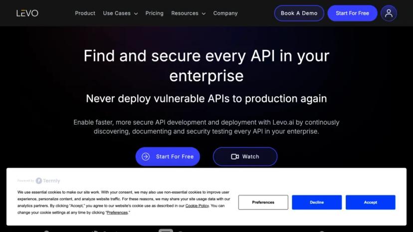 Screenshot of Secure Every API Across Your Enterprise Using Levo.ai API Security