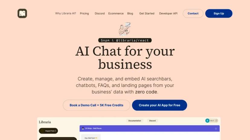 Screenshot of AI Chat for Your Business