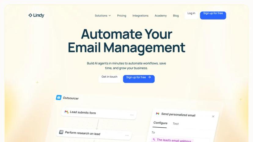 Screenshot of Automate Your Email Management, Customer Support, and Sales with AI Agents