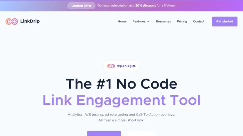 Screenshot of The #1 No Code Link Engagement Tool