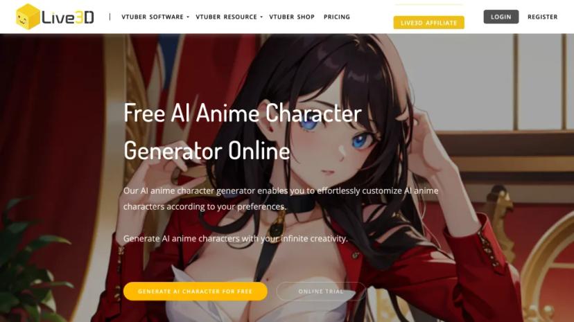 Screenshot of AI Anime Character Generator - Create Unique AI Anime Characters