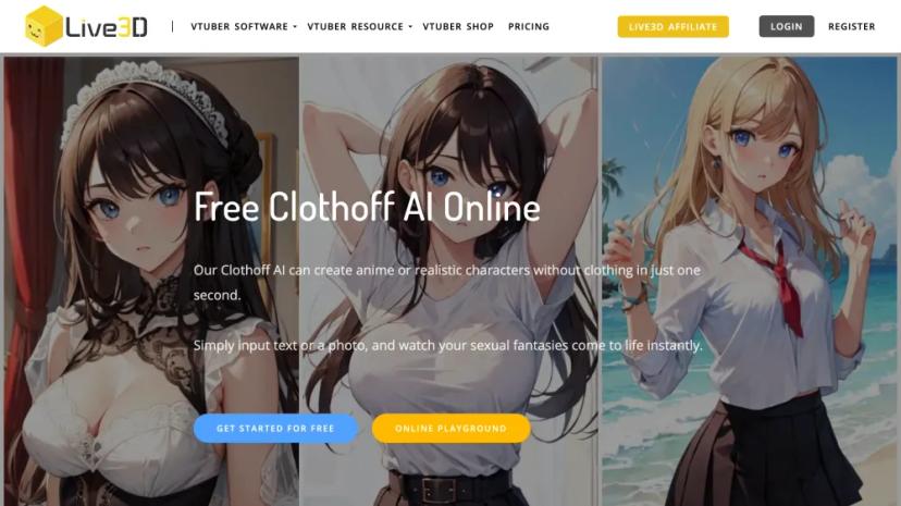 Screenshot of Live3D Clothoff AI - Generate Clothing-Free Photos Instantly