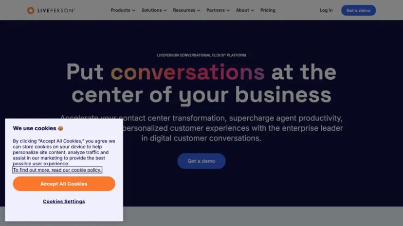 Screenshot of LivePerson Conversational Cloud: Transforming Customer Conversations with AI