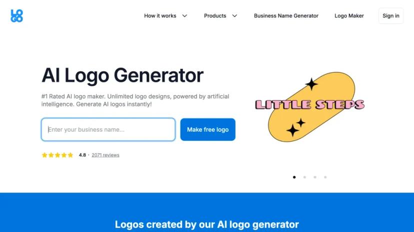 Screenshot of Generate Professional Logos with AI