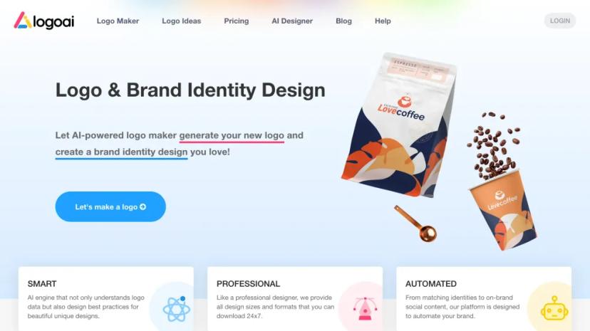 Screenshot of AI-Powered Logo Design and Brand Identity Platform