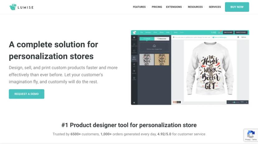 Screenshot of Online Product Designer Tool for Personalization Stores