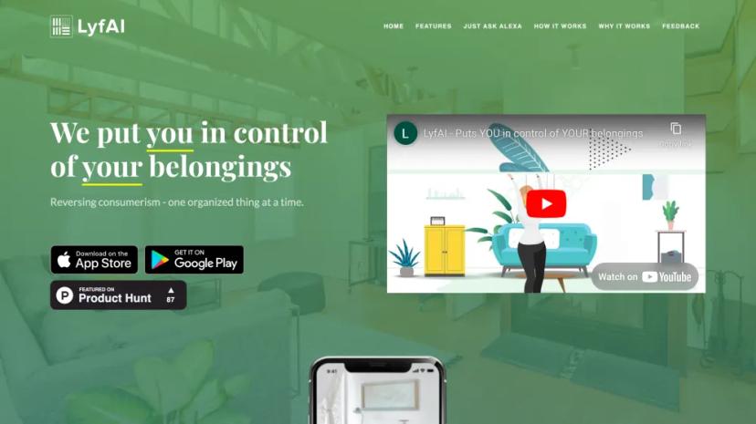 Screenshot of Be in Control of Your Belongings with LyfAI - Organizing Made Easy