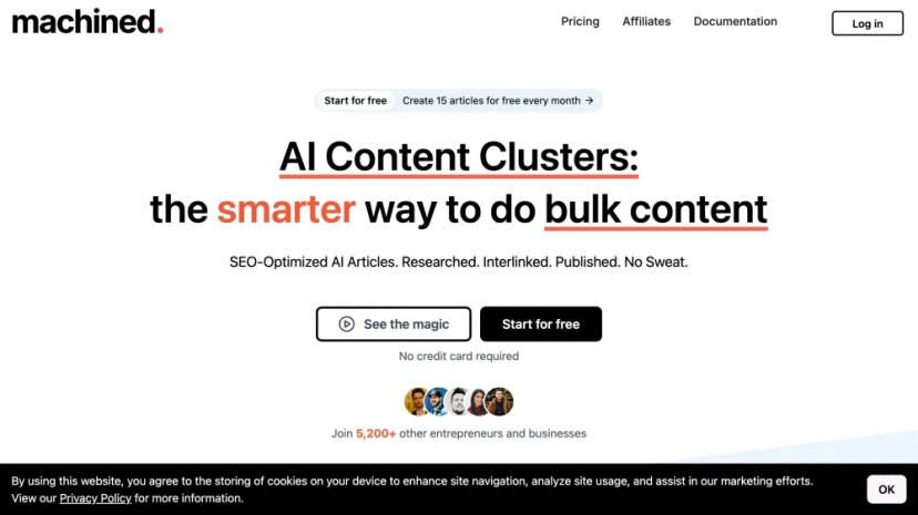 Screenshot of SEO-Optimized AI Article Writing & Publishing