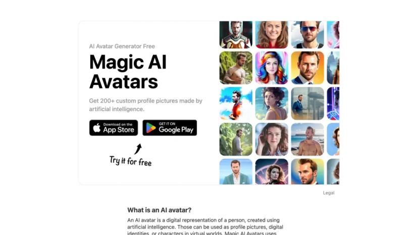 Screenshot of AI Avatar Generator - Create Custom Profile Pictures with AI Technology