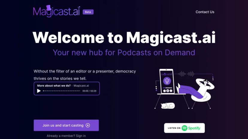 Screenshot of Your Personal Podcast Creator Powered by AI