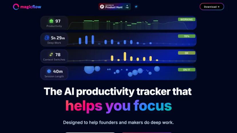 Screenshot of AI Productivity Tracker for Deep Work