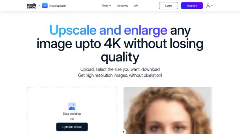 Screenshot of Upscale and Enlarge Any Image up to 4K Without Losing Quality