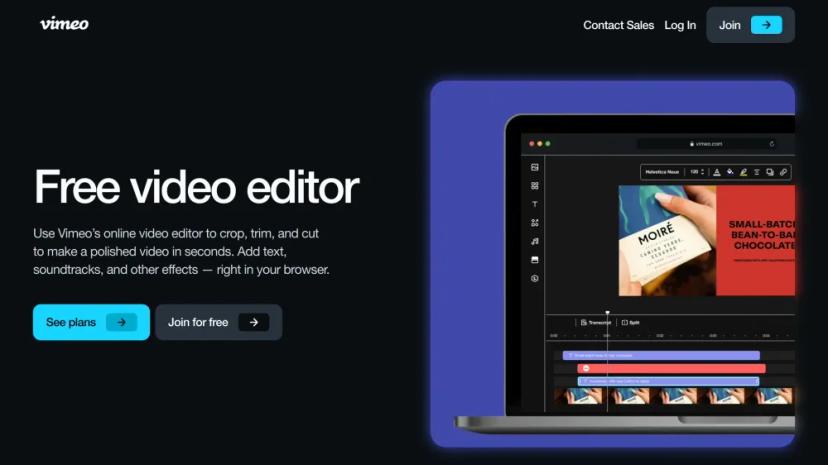 Screenshot of Vimeo - AI-Powered Video Editor and Hosting Platform