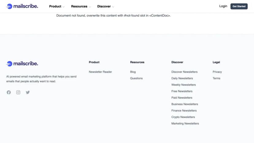 Screenshot of Product Resources Discover Document