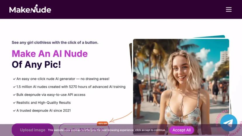 Screenshot of AI-Powered Nude Image Generator