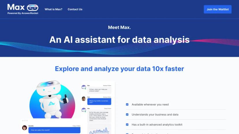 Screenshot of Max - An AI Assistant for Data Analysis