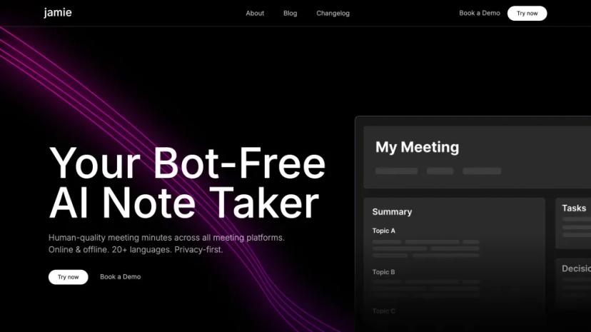 Screenshot of AI Note Taker for Meetings